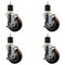 Service Caster 4'' SS Maroon Poly Swivel 1-7/8'' Expanding Stem Caster Set with Brake, 4PK SCC-SSEX20S414-PPUB-MRN-TLB-178-4 - alternate 1